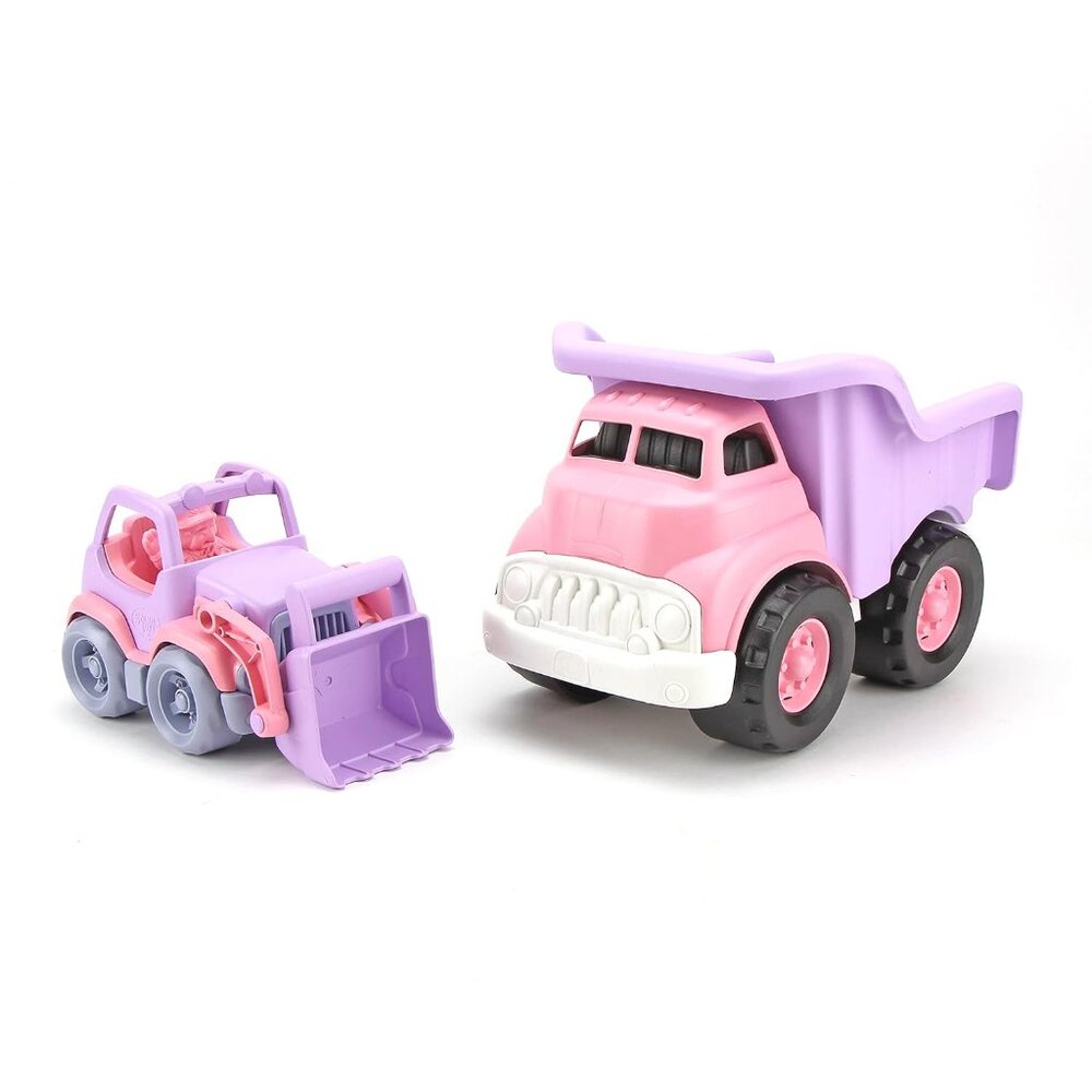 Green toys Pink and Purple Toy Truck Set, new in original package, made in USA.